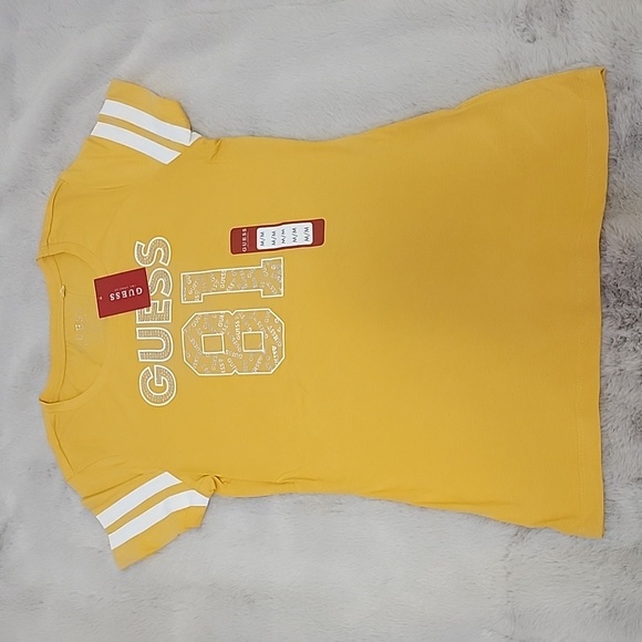 NWT Guess yellow/white/silver t-shirt size M - Picture 1 of 4